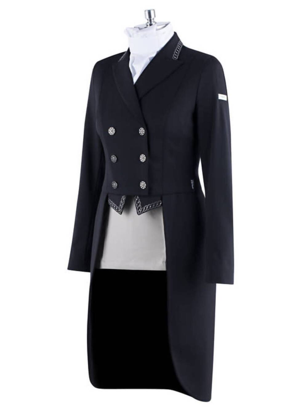 NEW ANIMO women's labay dressage shadbelly coat with swarovski details on collar